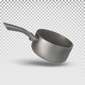 Vector 3d realistic pan, stewpan for cooking food. Kitchenware. Royalty Free Stock Photo